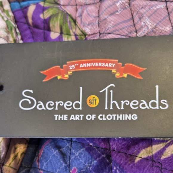 Sacred Threads Patchwork Quilted Jacket Women's L/XL Boho Hippie Artsy Color NEW - Picture 5 of 9